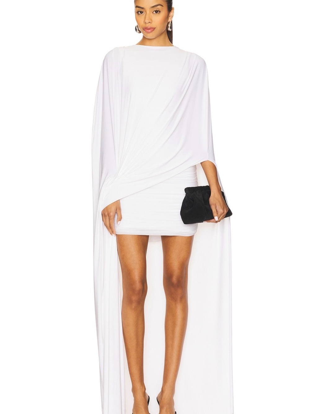NWOT DEME BY GABRIELLA Alexandra  Draped Cape Mini Dress -